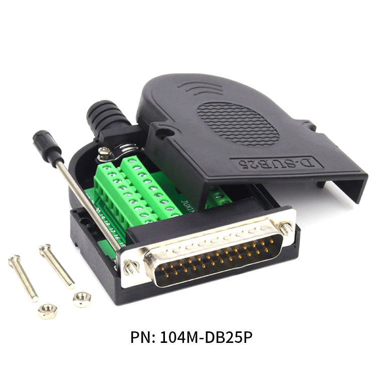 DB25 Breakout Board Solder-Free Adapter 25-pin Port Adapter to Terminal Connector Signal Module Long Bolts and Nuts with case