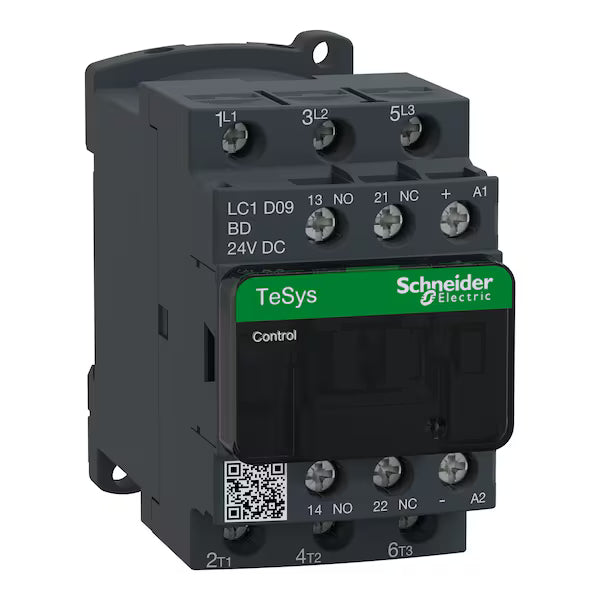 Schneider Electric LC1D09BD – 9A Contactor, 24V DC Coil, TeSys D Series