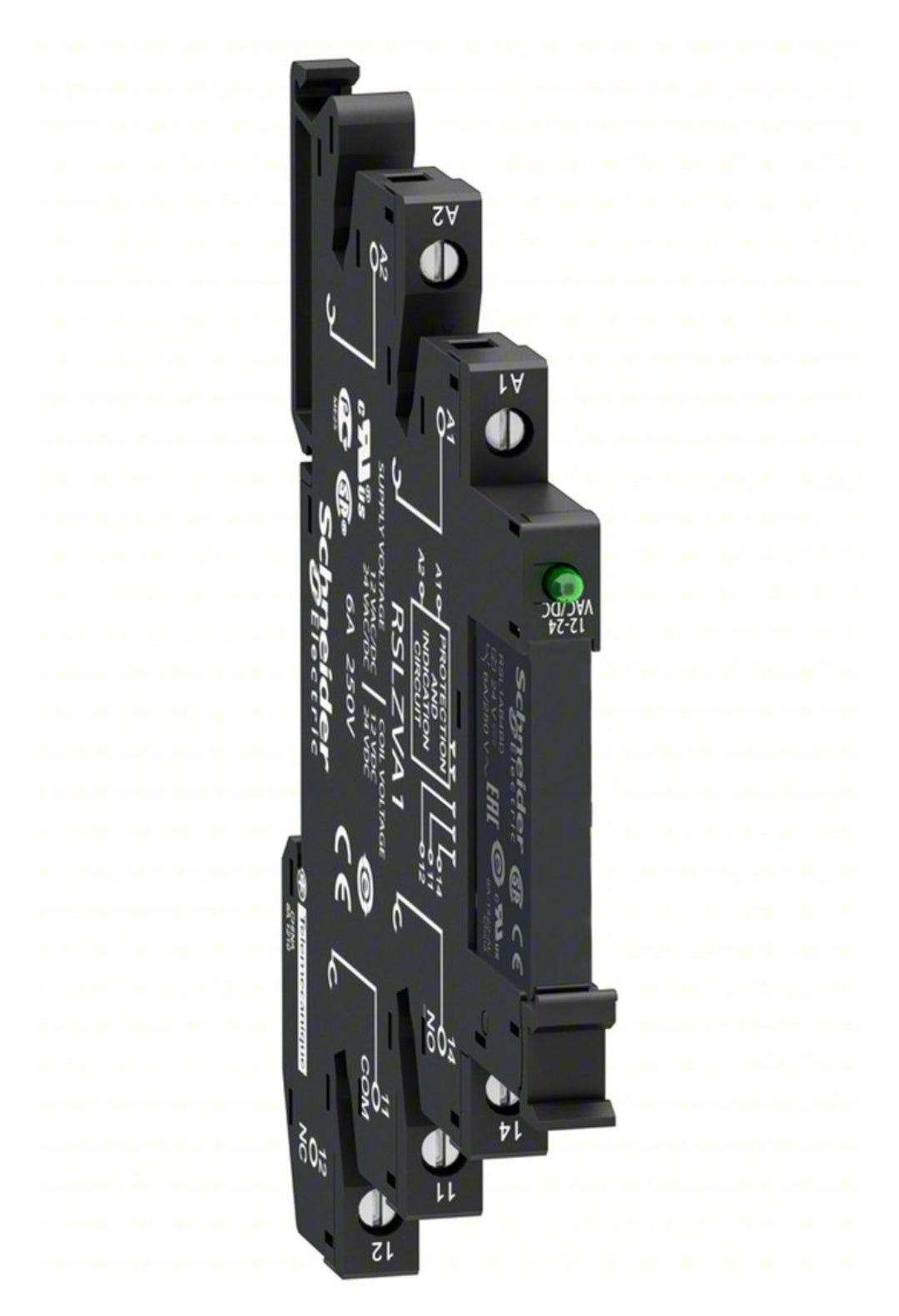 Schneider Electric. RSL1PVBU 24 VDC Relay with the base.