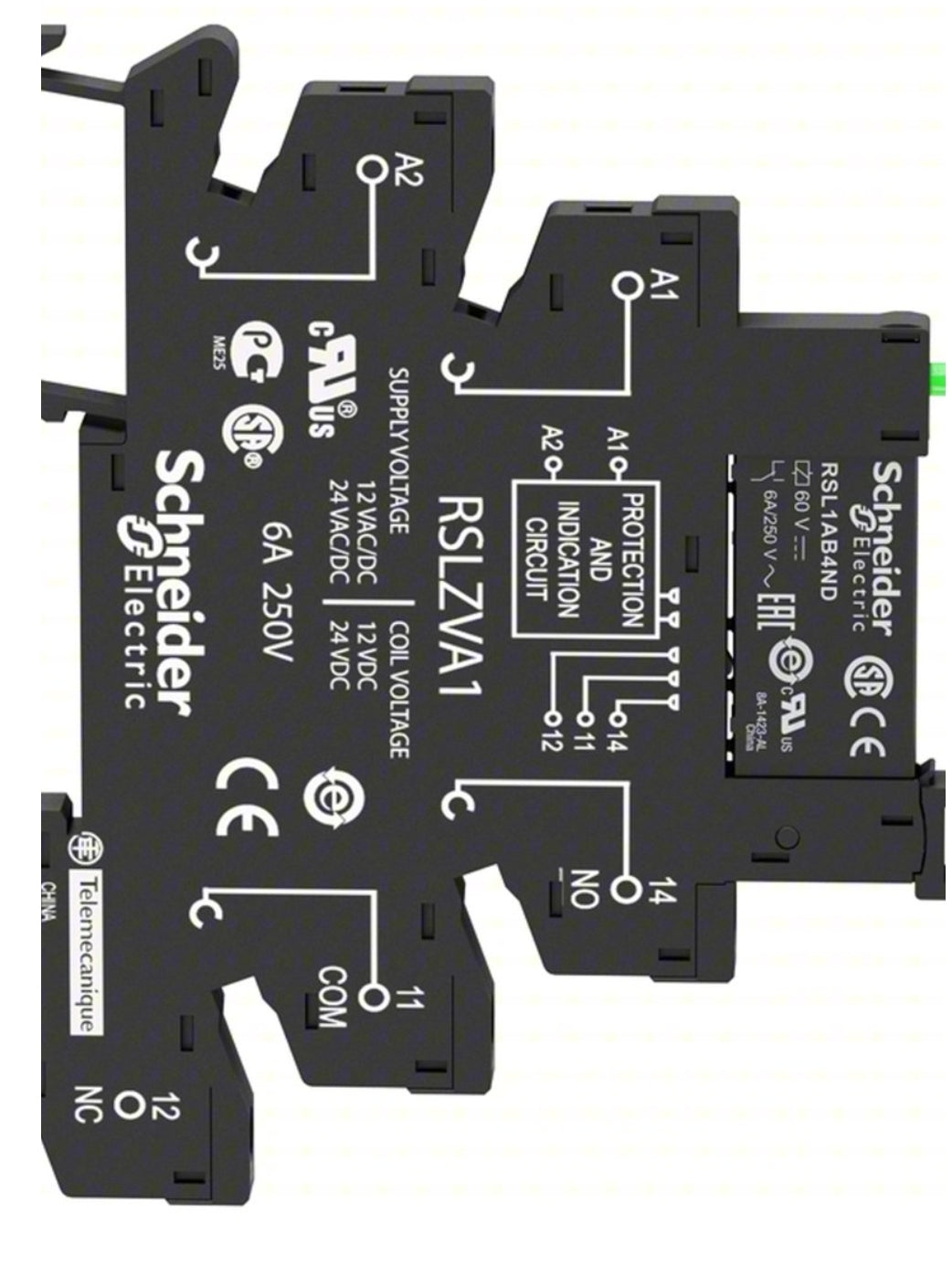Schneider Electric. RSL1PVBU 24 VDC Relay with the base.