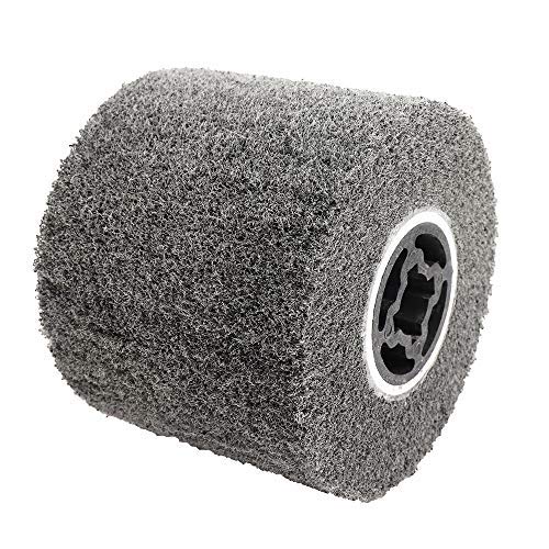 120x100x19mm Non-Woven Abrasive Wire Drawing Polishing Burnishing Wheel Flap Brush for Surface Treatment Stainless Steel, Aluminum, Copper, and More