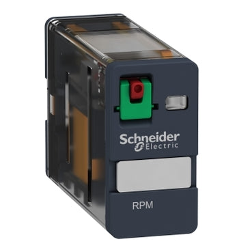 Schneider plug-in relay, Harmony electromechanical relays, 15A, 1CO, lockable test button, 120V AC