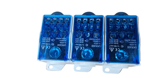 3P-400A-UKKa  / 3 Pole  DIN Rail or Direct mount Distribution Power/ 1000V AC/DC 400A/ Screw Terminal Block