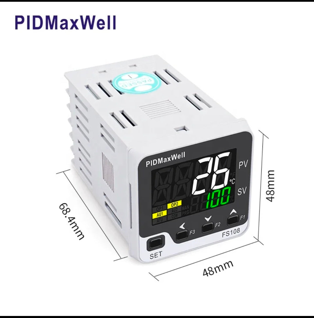 PID MAXWELL FS108-820 Digital Temperature Controller | K-Type Thermocouple Input | Relay & SSR Output | 85-265VAC