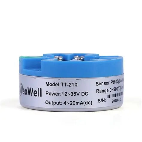 Maxwell TT‑210 Head‑Mount Smart Temperature Transmitter | Universal RTD & Thermocouple | 4–20mA Output