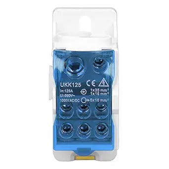 1P-125A-UKKa / 1 Pole  DIN Rail or Direct mount Distribution Power/ 1000V AC/DC 125A/ Screw Terminal Block (Copy)