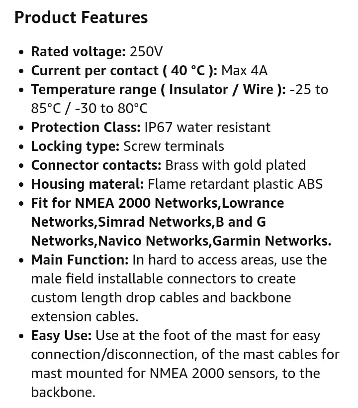 M12 5 pin connector Male